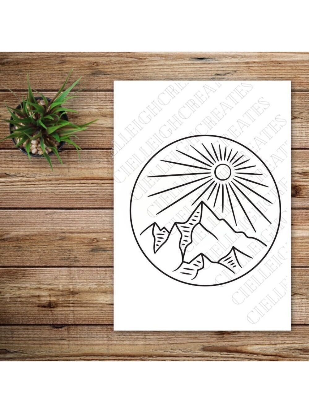 *2 for $20* Sun and mountains vinyl decal Sticker Handcrafted